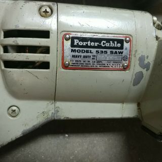 Vintage Porter Cable Rockwell Model 535 Heavy Duty Saw w/ case 7