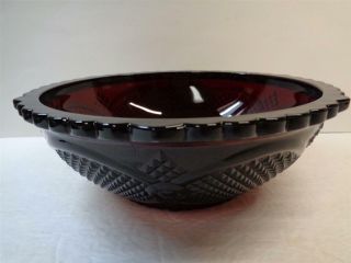 Avon Cape Cod Ruby Red Glass Centennial Edition 8.  75 Inch Round Serving Bowl