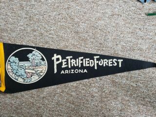 Vintage Felt Pennant Petrified Forest Arizona Tourist Souvenir 27 Inch
