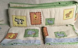 Baby Infant Nursery Crib Set Blanket Quilt Bumpers Farm Chick Cow Lamb Horse