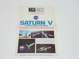 Nasa Facts 1967 Saturn V 5 Education Poster Nf - 33 Us Government Printing Office