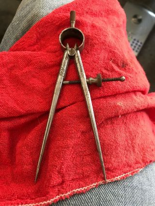 Vintage The L.  S.  Starrett Co.  Compass Divider Caliper Not Cleaned But Will Adjus
