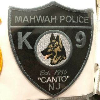 Mahwah K9 Canine Unit Tactical Subdued Nj Jersey Police Patch