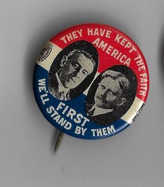 1916 Woodrow Wilson Thomas Marshall Jugate Presidential Campaign Pin