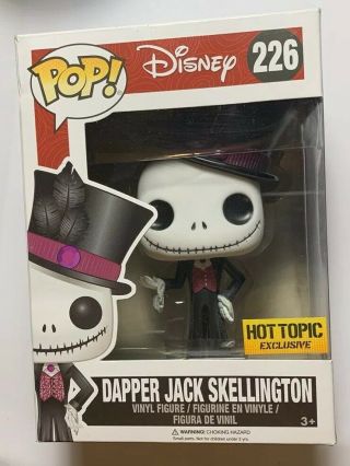 Funko Pop Dapper Jack Skellington Nightmare Before Christmas Figure Disney 226
