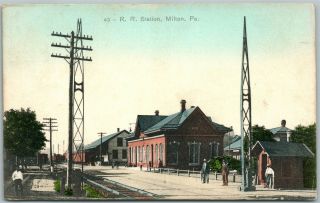 Milton Pa Railroad Station Antique Postcard Railway Depot