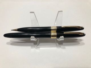 Vintage Sheaffer Valiant Wd Black Gft Snorkel Tm 14k Nib Fountain Pen & Pencil.