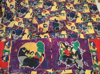 Vintage 1995 Batman Robin Joker Full Sheet Set Fitted Flat And Pillowcase Dc