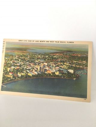 Pc Aerial View Lake Worth And West Palm Beach,  Fl 1941