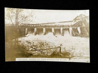 Rppc C1920 Dryden Paper Co.  Dam Wabigoon,  River,  Ont.  Vintage Real Photo Postcard