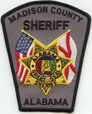Madison County Alabama Al Gray Background Sheriff Police Patch