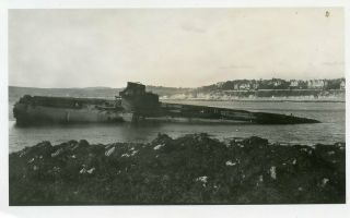 4 Photos Of Ww1 U - Boat Wrecks At Falmouth Cornwall Dated 1931 Sm Ub - 86