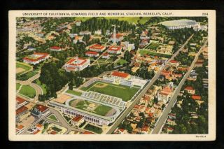 California Ca Postcard Berkeley University Of California Memorial Stadium Linen