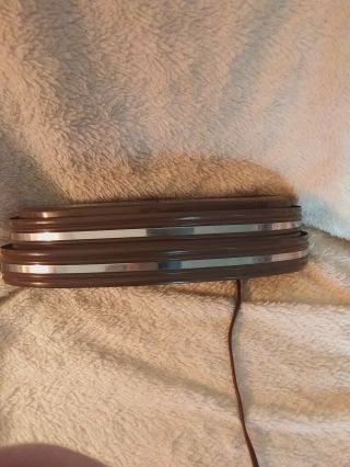 Vintage Mcm Chocolate Brown/silver Metal Headboard Bed Reading Lamp Light