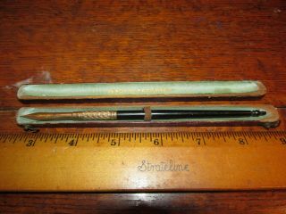 Antique Leroy W.  Fairchild 4 14k Gold Nib Dip Pen Black Handle & Case