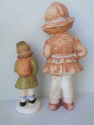 2 Vintage Brownie Girl Scout Guide Dolls Statues Figures Made in Japan BISQUE 4