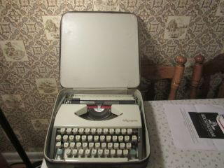 1966 Olympia Sg - 3 Portable Typewriter With Case Great