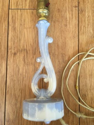 Aladdin Vintage Lamp " Plume " Alacite Glass Electric 12 " 1940s