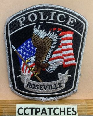 Roseville,  Michigan Police Eagle American Flag Shoulder Patch Mi
