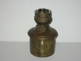 Antique Brass Oil Lamp Parts E M Duplex Double Burner & Font