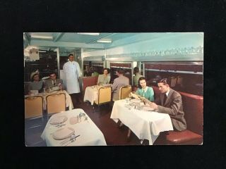 1956 Fred Harvey Santa Fe Railroad Train Dining Car El Capitan Interior View