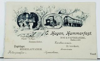 Norway Norge G Hagen,  Hammerfest Advertising Postcard D19