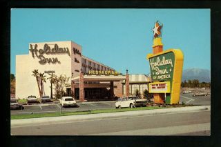 Holiday Inn Motel Hotel Postcard California Ca Los Angeles West Covina Restauran