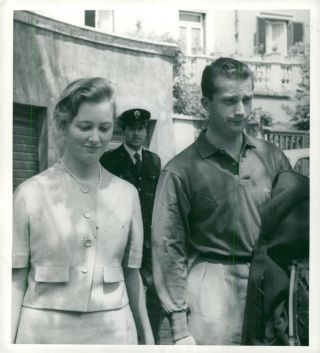 Prince Albert Of Belgium And His Maiden Paola Ruffo Di Calabria - Vintage Photo
