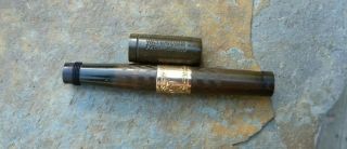 Antique 1908 Pat Dated Waterman Baby Safety Fountain Pen 12 - 1/2 V.  S.  Gf Band