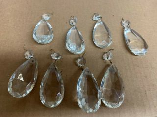 8 Large Vintage Crystal Chandelier Teardrop Droplets Prisms 3 " (storage4)