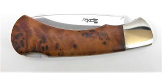 Vintage Fox Lock Back Pocket Knife 2.  5 " 440c Steel Blade And Wood Handles Italy