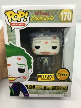 Chase Funko Pop Vinyl The Joker (with Kisses) 170 Hot Topic Dc Bombshells