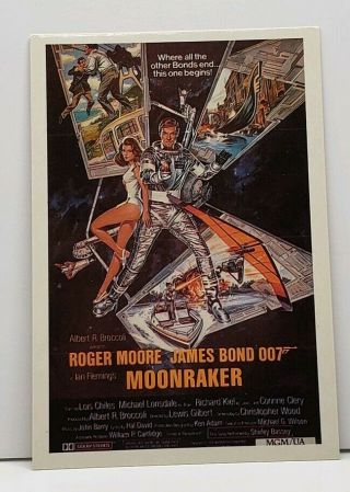 Roger Moore James Bond 007 Moonraker Mgm Movie Poster Postcard G19