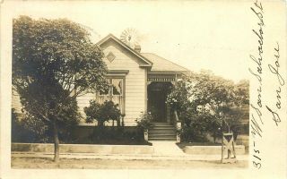 Home On Salvador Street,  Rppc,  San Jose,  California,  Vintage Postcard