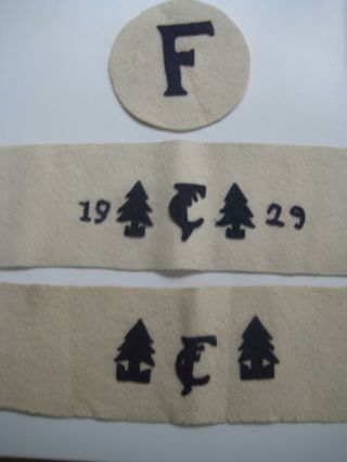Felt “f” Camp Patch And Arm Bands - 1929