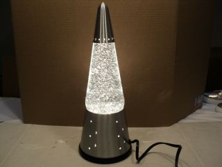 Lava Lamp Clear With Silver Sparkle With Wide Base 16 In Tall