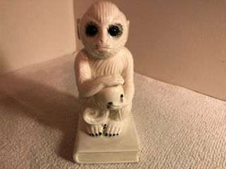 Rare Ceramic Porcelain White Capuchin Monkey Bookend - Elvis Presley / Graceland