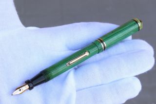 ECLIPSE - Fountain Pen - JADE GREEN CELLULOID - 14K GOLD NIB - From 20 ' s 2