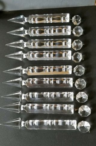 Vintage Crystal Spear Prism For Lamp 7 - 1/4 " Sparkle Accents Decor Craft