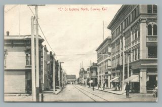 E Street Eureka California—rare Antique Trolley Train Tracks Alton Ca Cancel Dpo