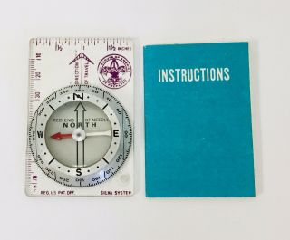 Vintage Boy Scouts Compass - Pathfinder Model 1051 Silva System With Instruction