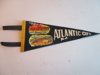 Vintage Felt Pennant Atlantic City N.  J.  15 Inch