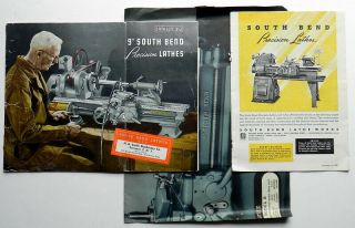 South Bend Lathe 1946 - 7 Catalogs (2) Poster (1) Machinist Machine Shop