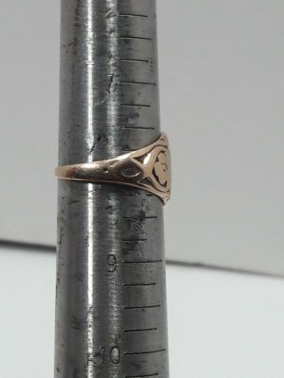 1885 Antique 10KT GOLD Masonic Freemason Ring - size 8 - 4.  4 grams 8