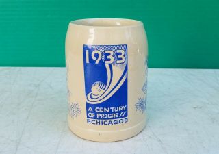1933 34 Chicago Worlds Fair Century Of Progress German Beer Stein Mug