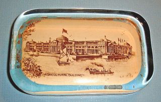 Vintage 1893 Columbian Exposition Agricultural Bldg.  Glass Paperweight