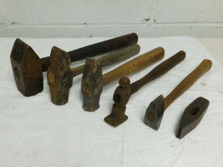 Vintage 6 Piece 1 - 2 - 3 Lb.  Blacksmith Hammer Selection