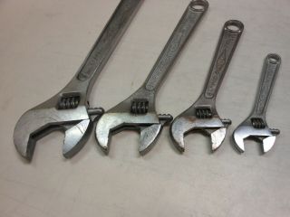 Vtg Diamond Caulk Horseshoe Diamalloy Adjustable Wrench Set 4 