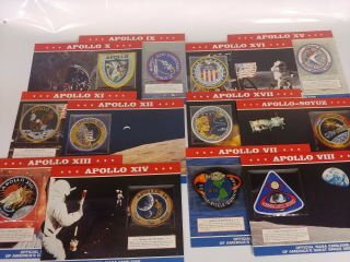 Apollo 7 8 9 10 11 12 13 14 15 17 Soyuz Nasa Mission Emblems Patches Facts Cards