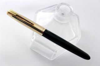 Parker 51 Aerometric - Fountain Pen - Black Celluloid & 1/10 12ct Filled Gold Cap